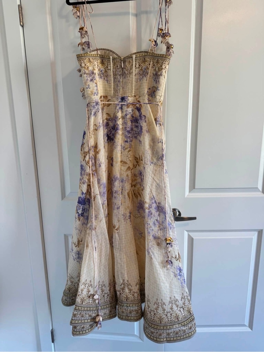 Zimmermann Dawning Picnic Lilac Floral Midi Dress - Picture 3 of 7